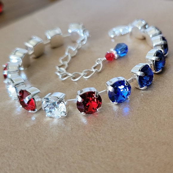 Austrian Crystal Tennis Bracelet in Silver - Picture 3 of 10